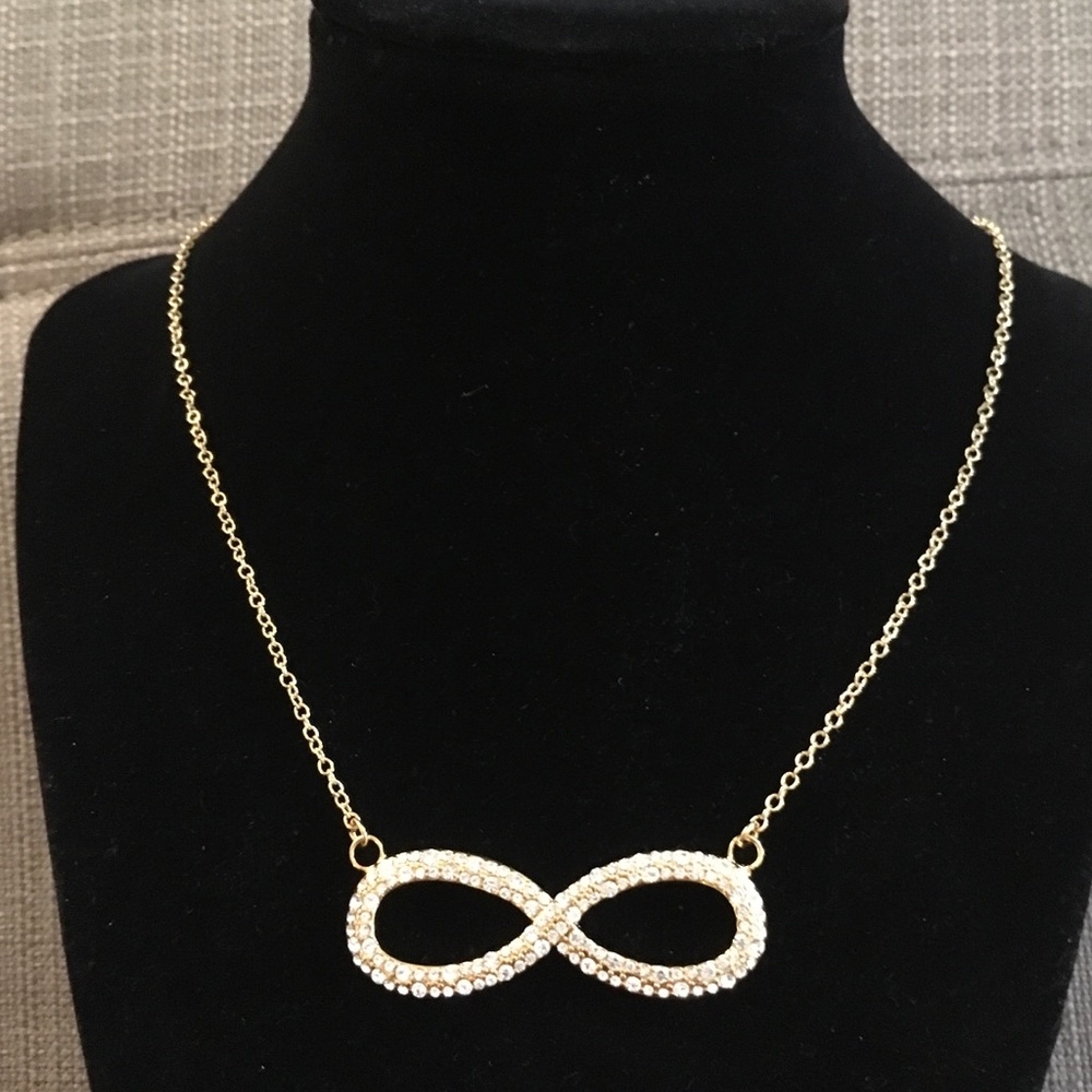 CC Skye Pave Crystal Gold Infinity Necklace