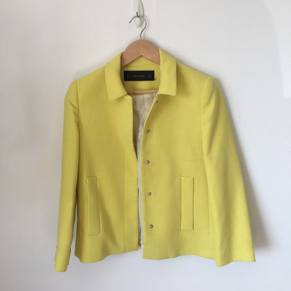 Zara little jacket in lemony yellow