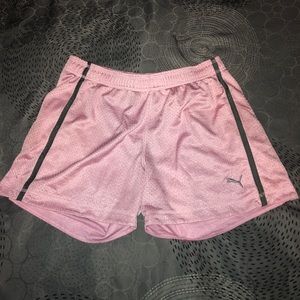 Pink & Gray Puma Mesh Shorts