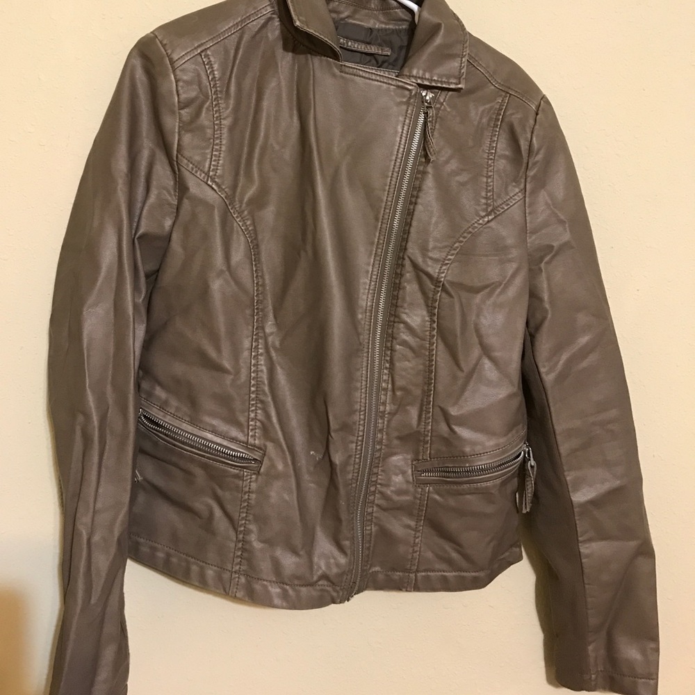 Olive leather jacket/blazer