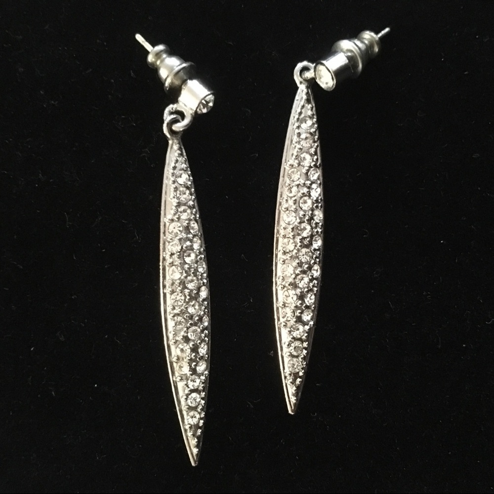 Vintage 80’s crystal Pave disco drop earrings