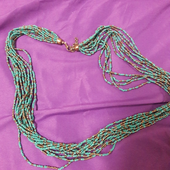 27" seed bead multi-strand necklace & bracelet - Picture 1 of 7