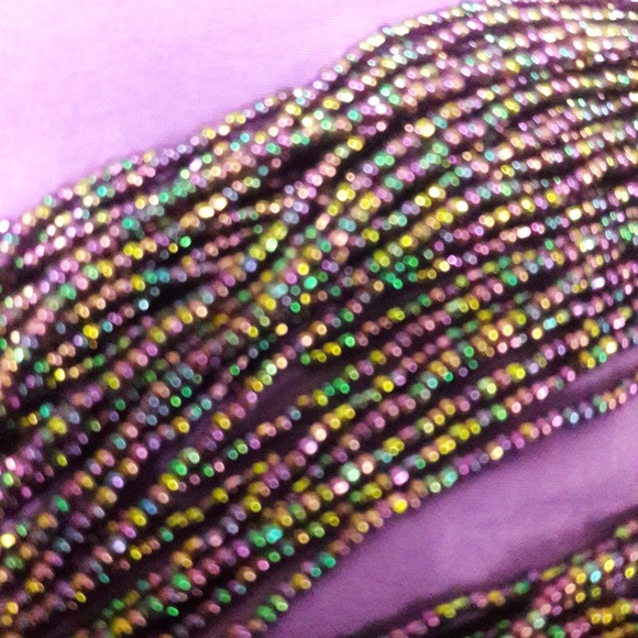 27" seed bead multi-strand necklace & bracelet - Picture 2 of 7