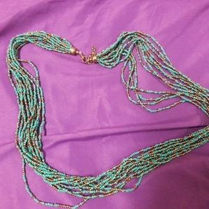 27" seed bead multi-strand necklace & bracelet