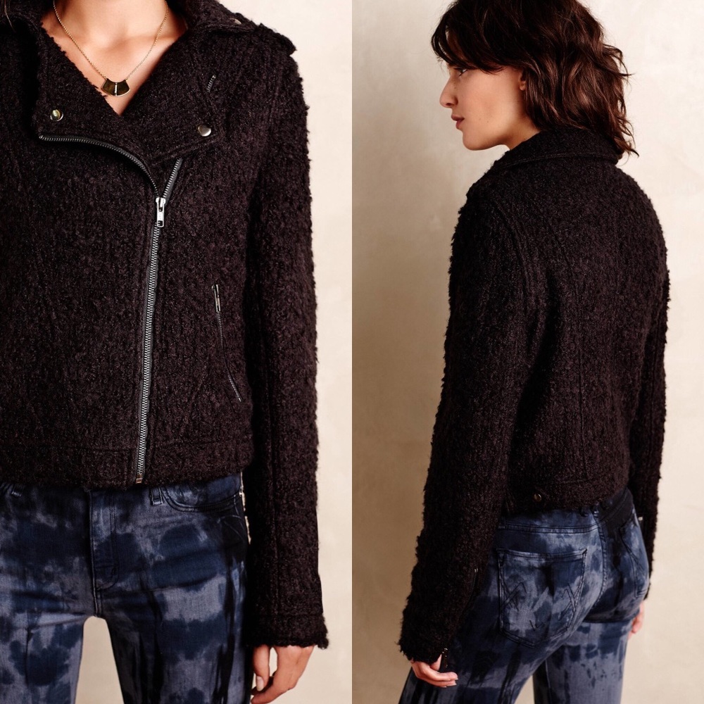 NWT Greylin Assymetrical Wool-Blend Moto Jacket - Picture 2 of 3