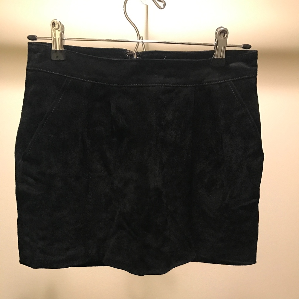 black suede skirt