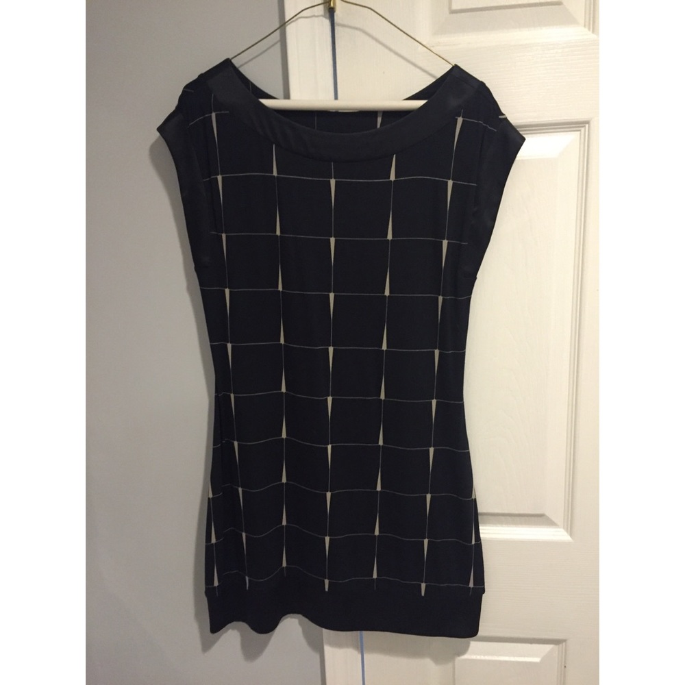 Express black dress with grid pattern