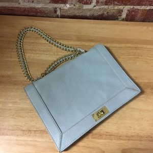 Olivia + joy blue purse w gold metal accents