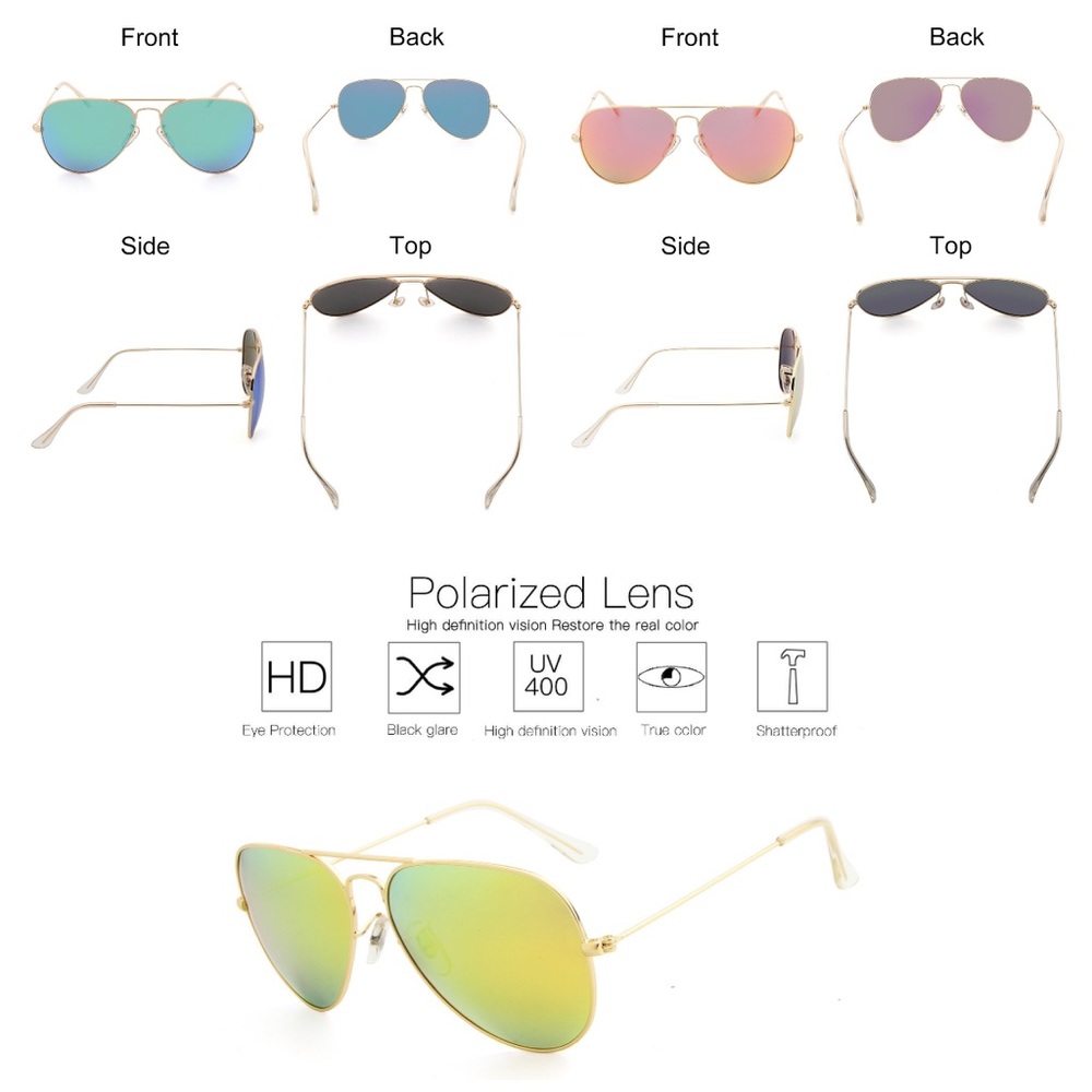 2 Pairs Gold Rim Aviator Sunnies - Picture 2 of 4