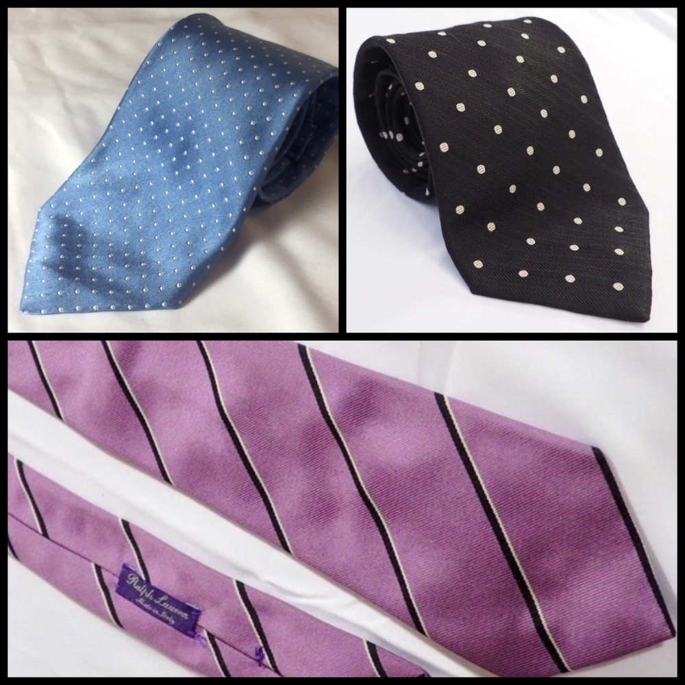 Lot of 3 Ralph Lauren Purple Label Ties