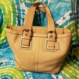 Coach Pebble Tan Leather Bag.