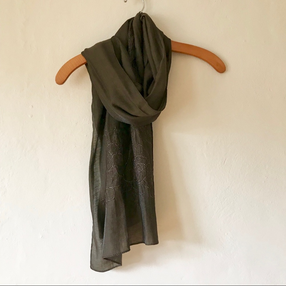 !! Closet Closing !! Embroidered Scarf