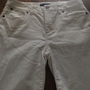 Talbots Petite 6 Stretch Ivory Corduroy Pants