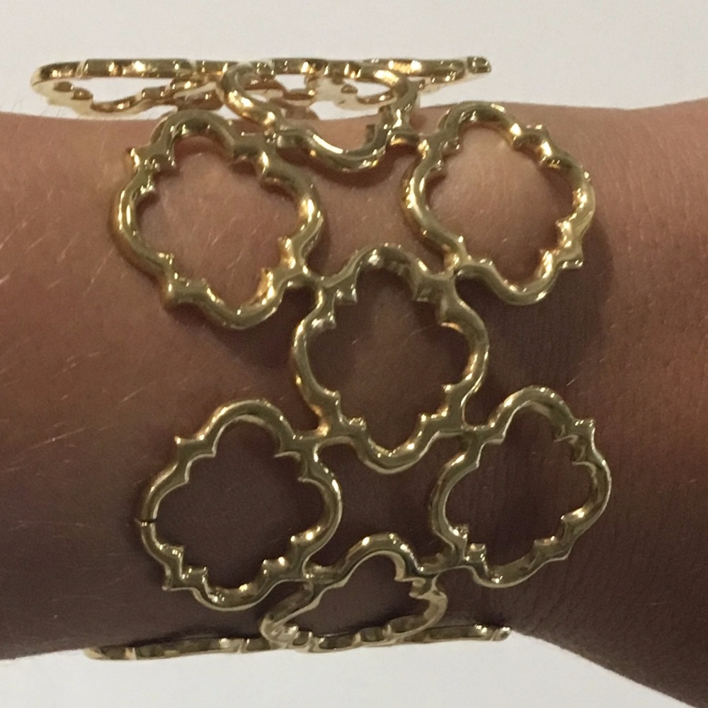 Nwot Gold Plated Adjustable Bangle - image 1