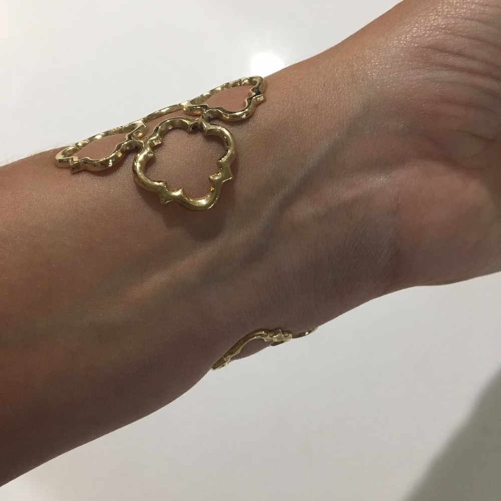 Nwot Gold Plated Adjustable Bangle - image 7