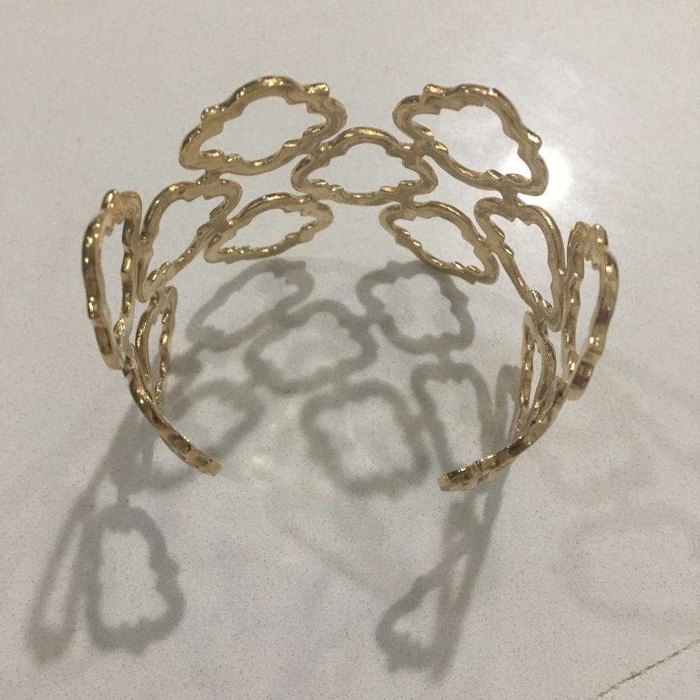 Nwot Gold Plated Adjustable Bangle - image 6