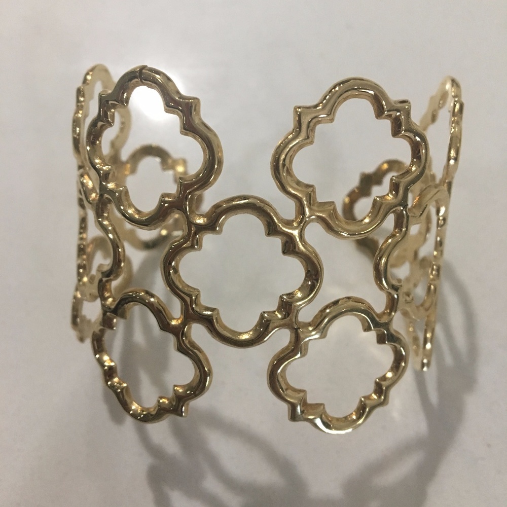 Nwot Gold Plated Adjustable Bangle - image 2