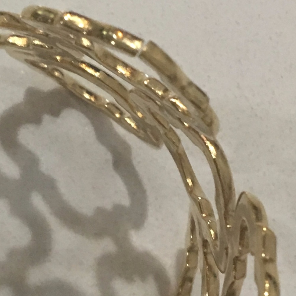 Nwot Gold Plated Adjustable Bangle - image 5