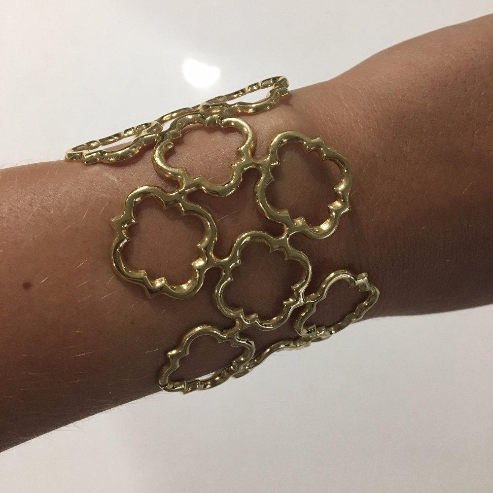 Nwot Gold Plated Adjustable Bangle - image 3