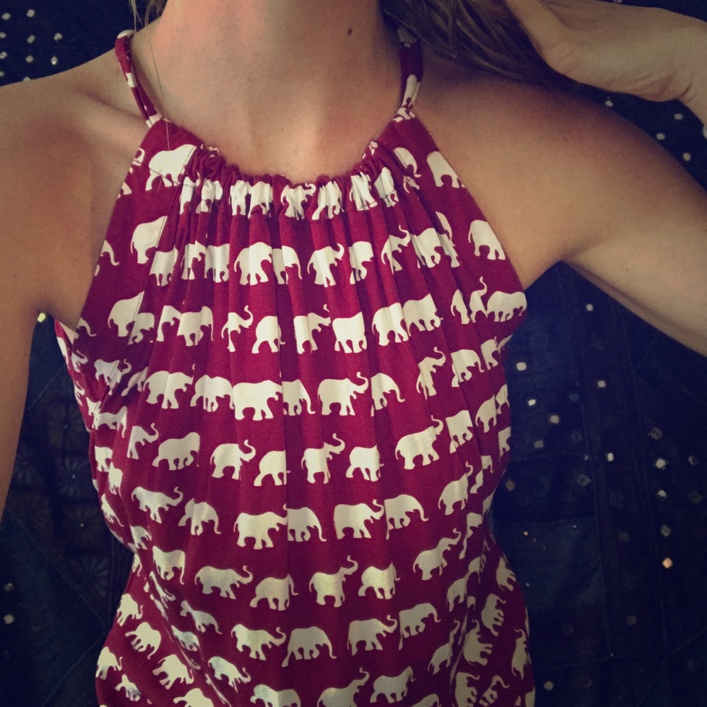 Cute elephant flowy sleeveless top