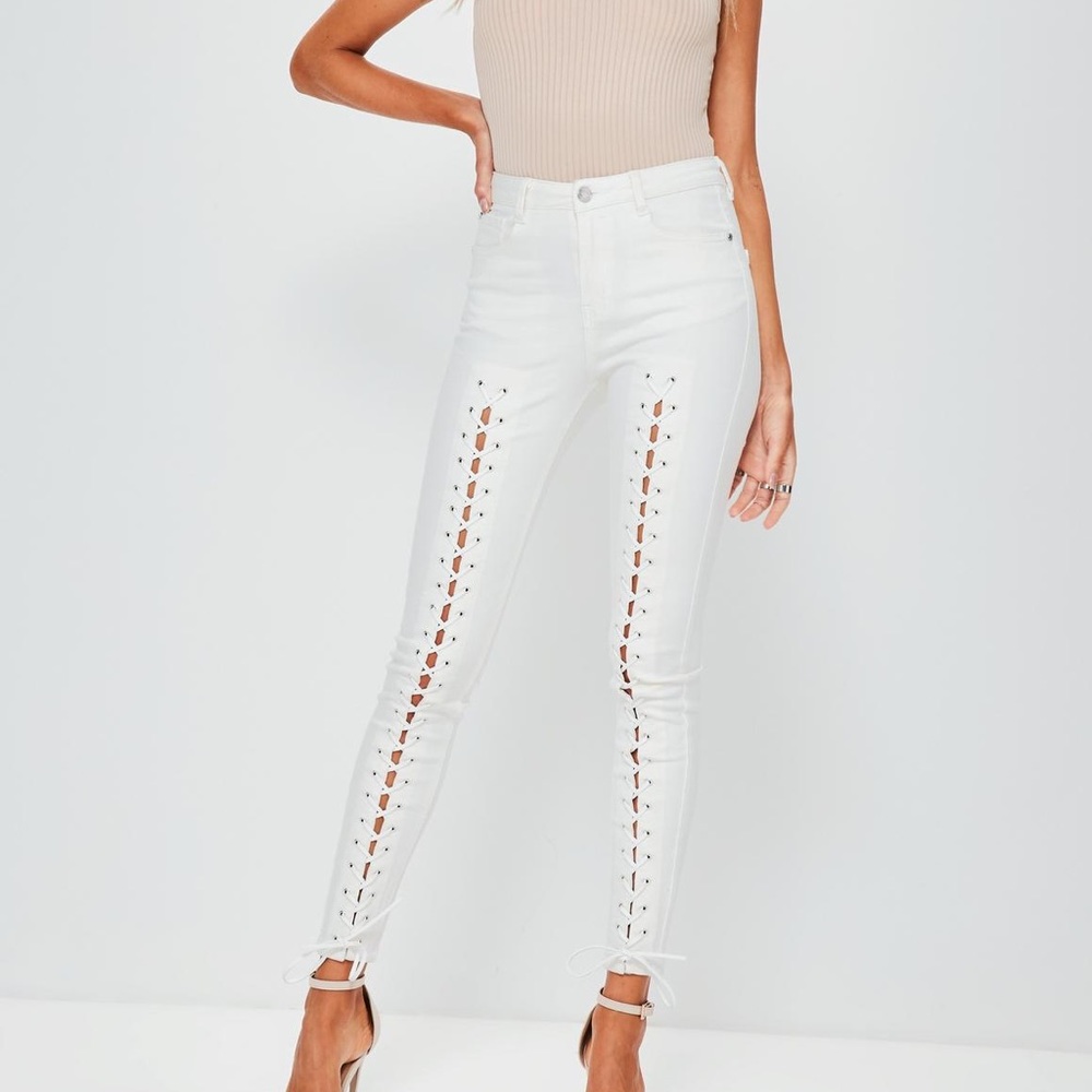 Lace up jeggings