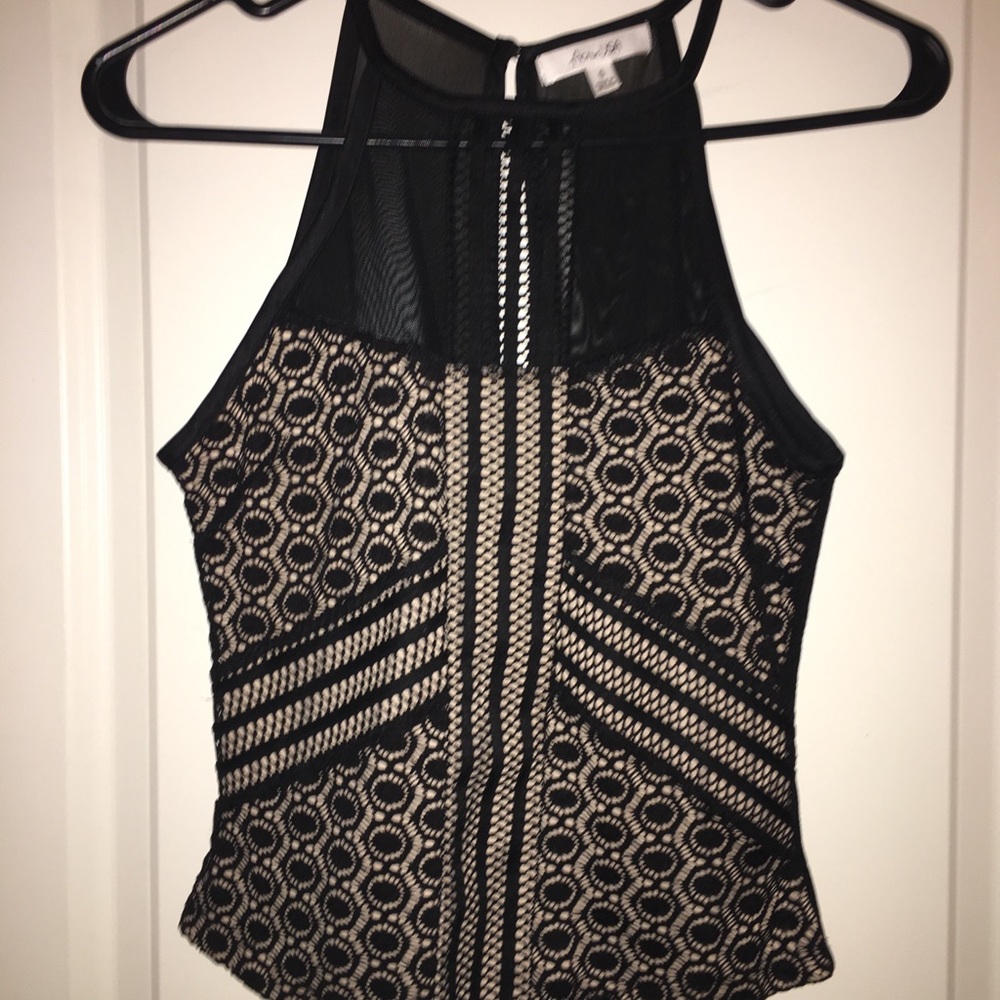Black n Tan lace Top