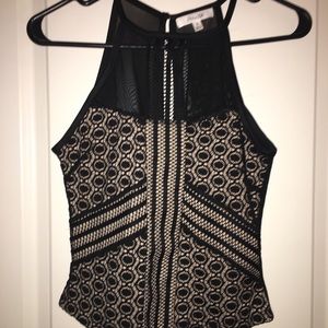 Black n Tan lace Top