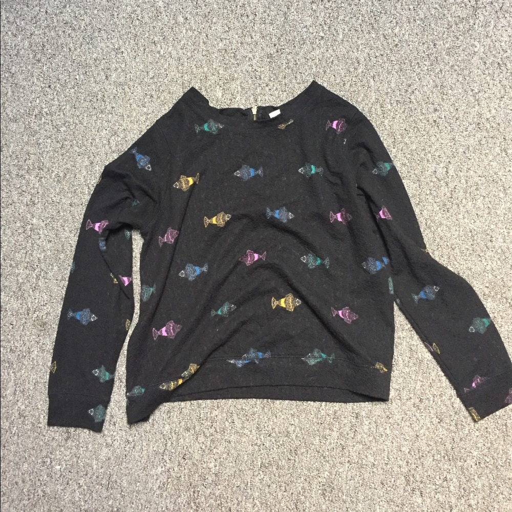 long sleeve shirt with colorful fish