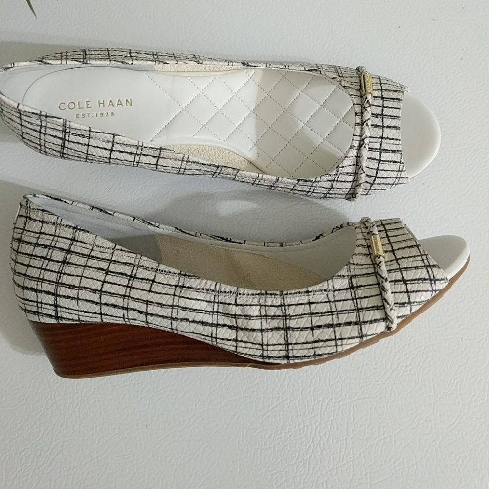 Cole Haan white wedges NWOT