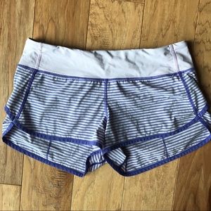 Lululemon Purple Striped Speed Short Size 8