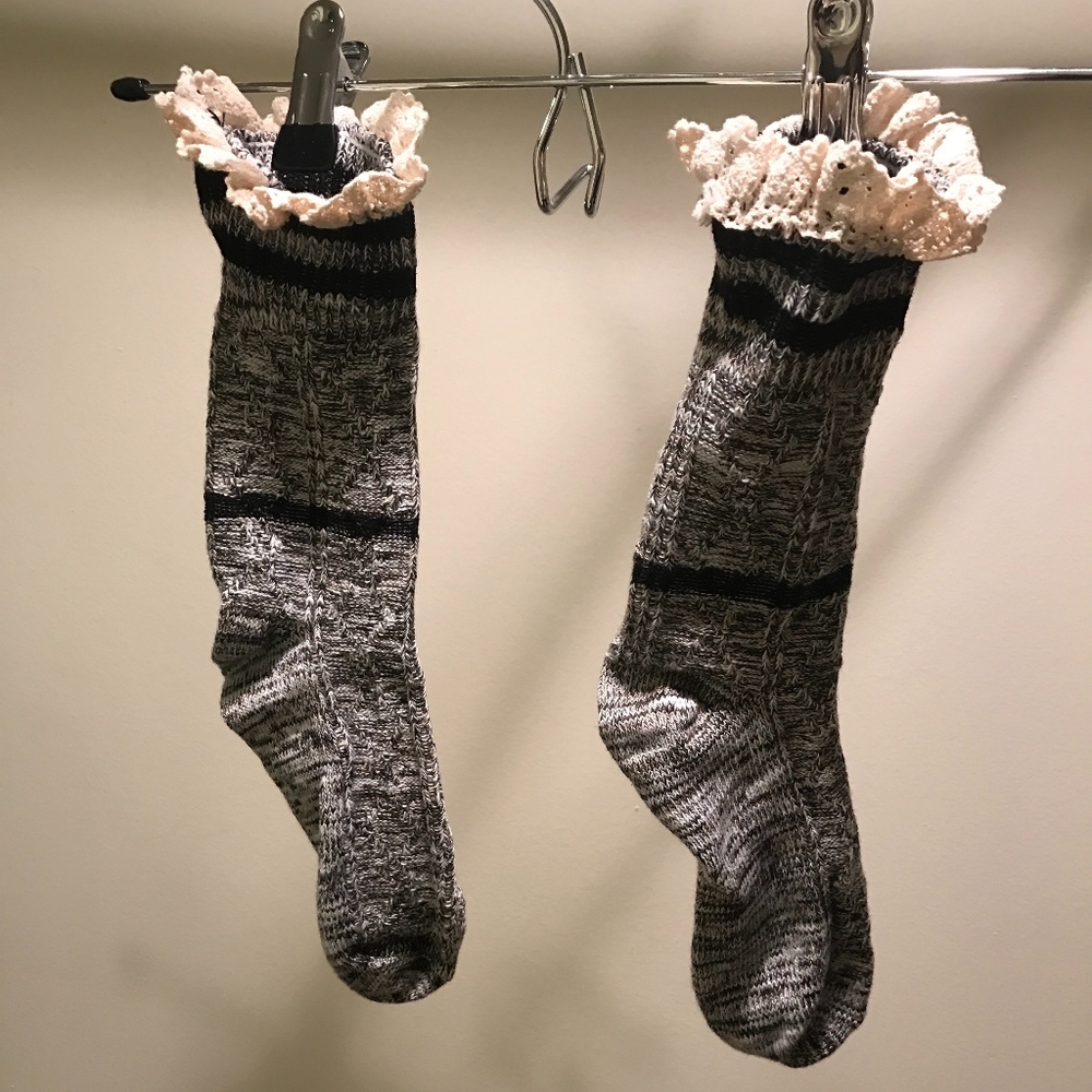 Gray with lace socks