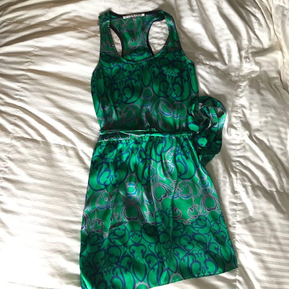 Green wrap dress
