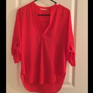 Lush Brand roll-sleeve tunic top