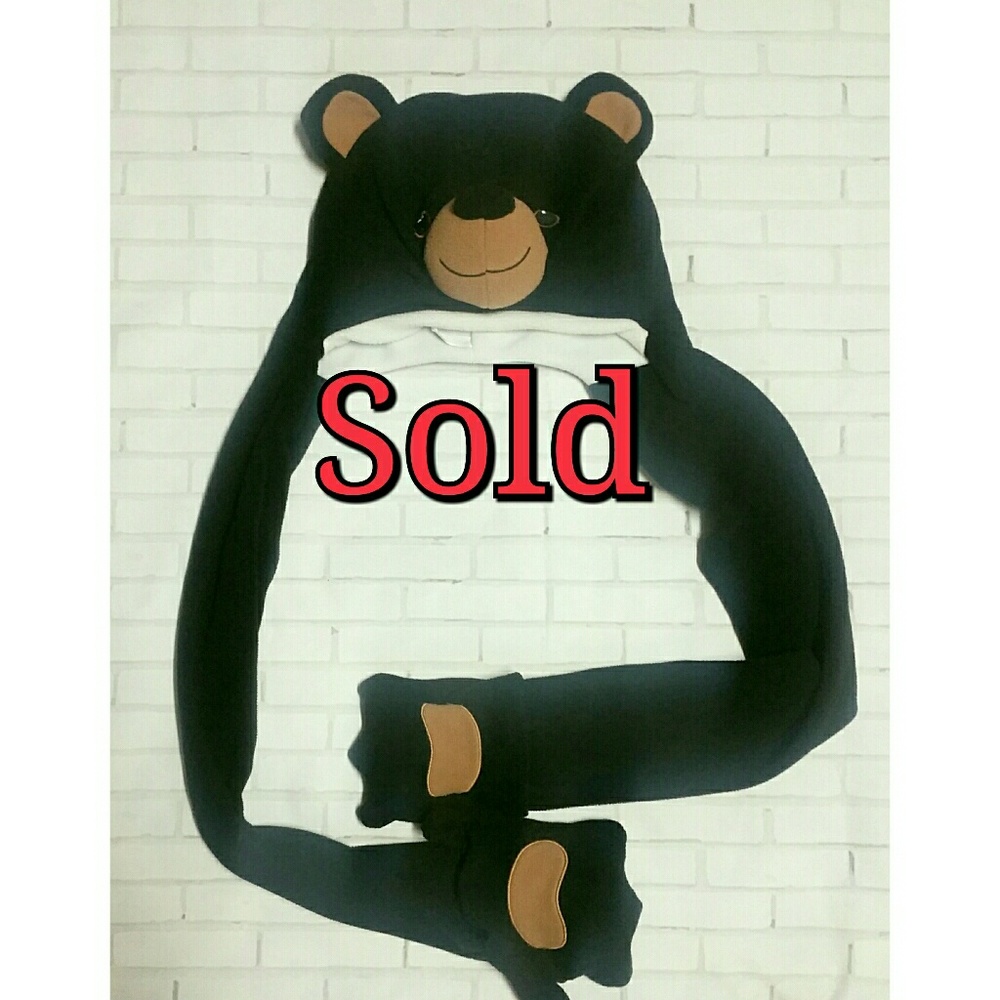 Fiesta Kids Teddy Bear Hat Scarf Black