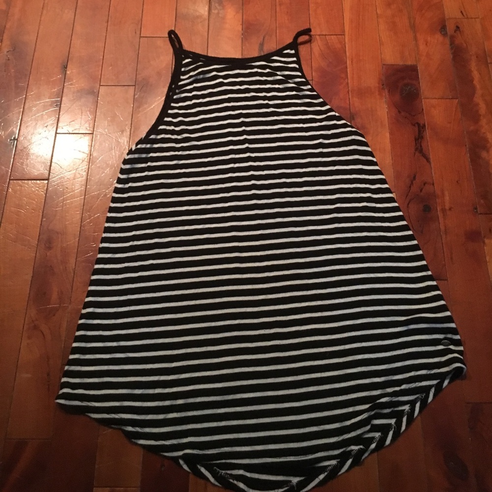 Black and white striped American eagle tank