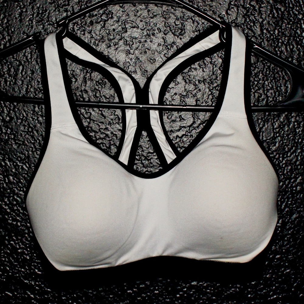 White padded sports bra