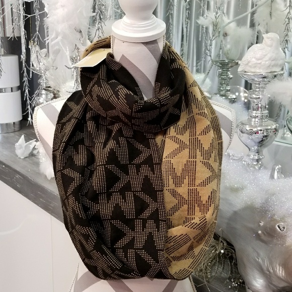 MICHAEL KORS INFINTY SCARF BLACK/TAN - Picture 3 of 4