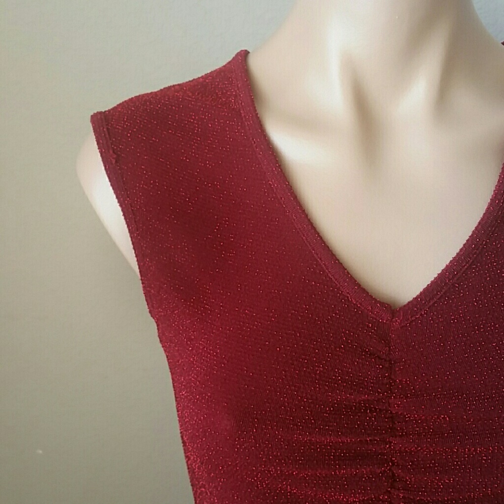 Dark Red Glam Tank Top