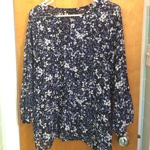 Banana Republic blue floral blouse