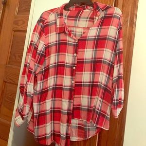 💗Flannel button up shirt😍