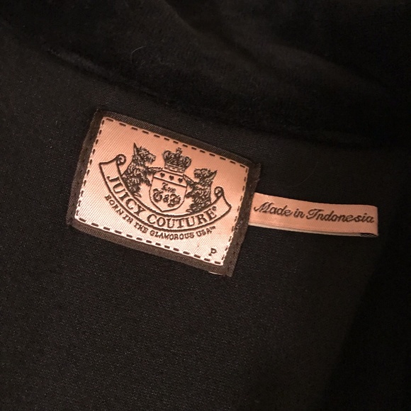 Juicy Couture Black Velour Zip Up Collared Vest - Picture 3 of 5