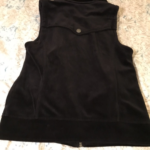 Juicy Couture Black Velour Zip Up Collared Vest - Picture 4 of 5