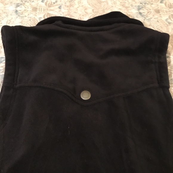 Juicy Couture Black Velour Zip Up Collared Vest - Picture 5 of 5