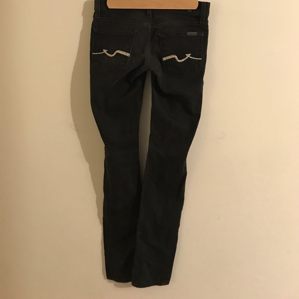 7 For All Mankind Black Wash Roxanne Jeans Size 25