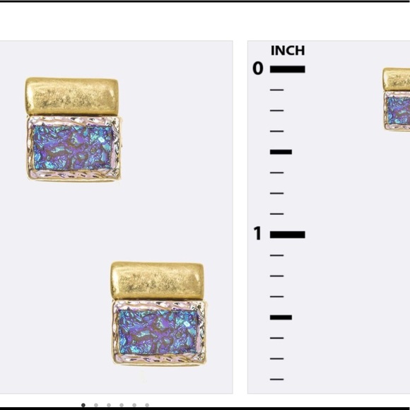 Last pair Druzy earrings, Beautiful colors. - Picture 3 of 3