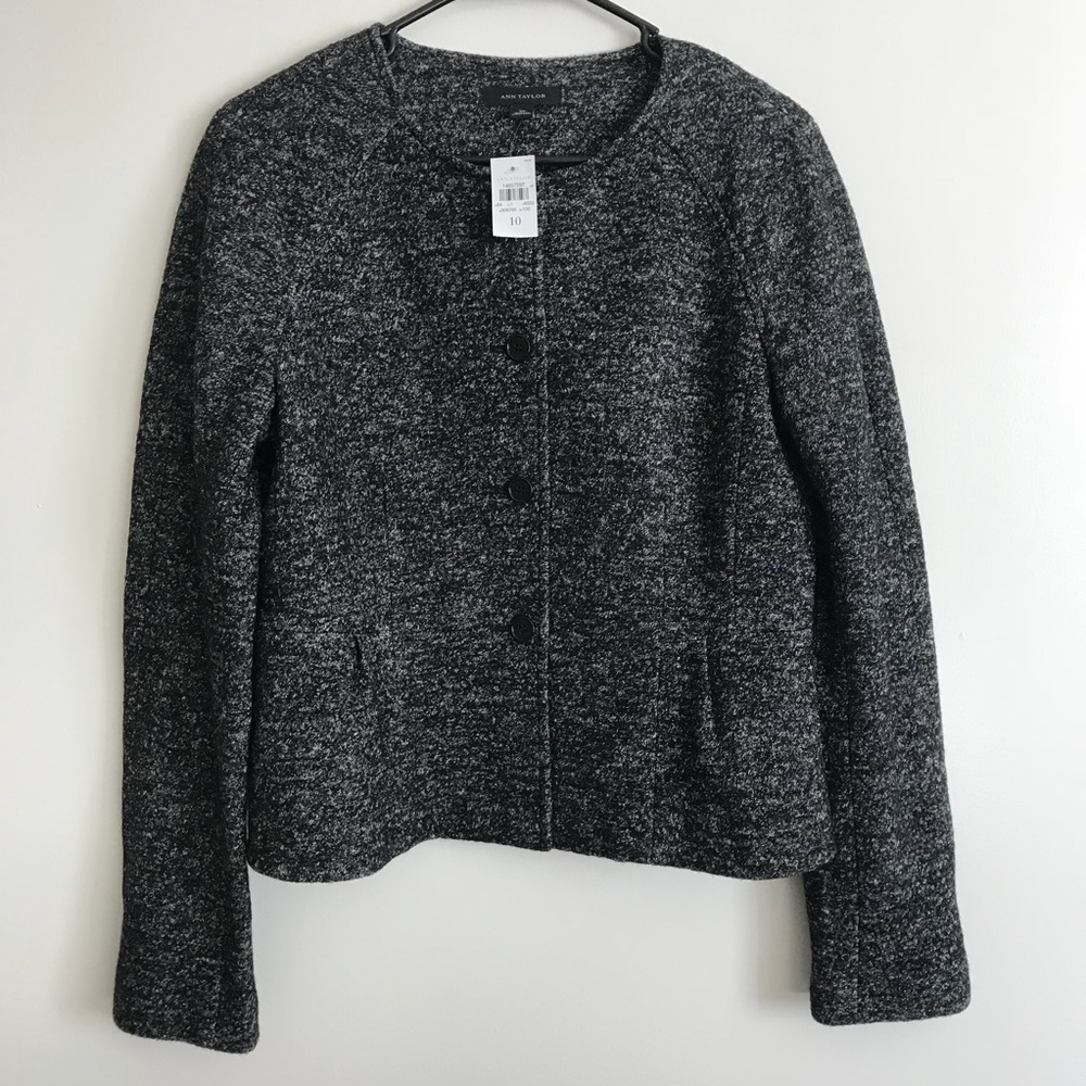 NWT Ann Taylor wool blend black blazer jacket