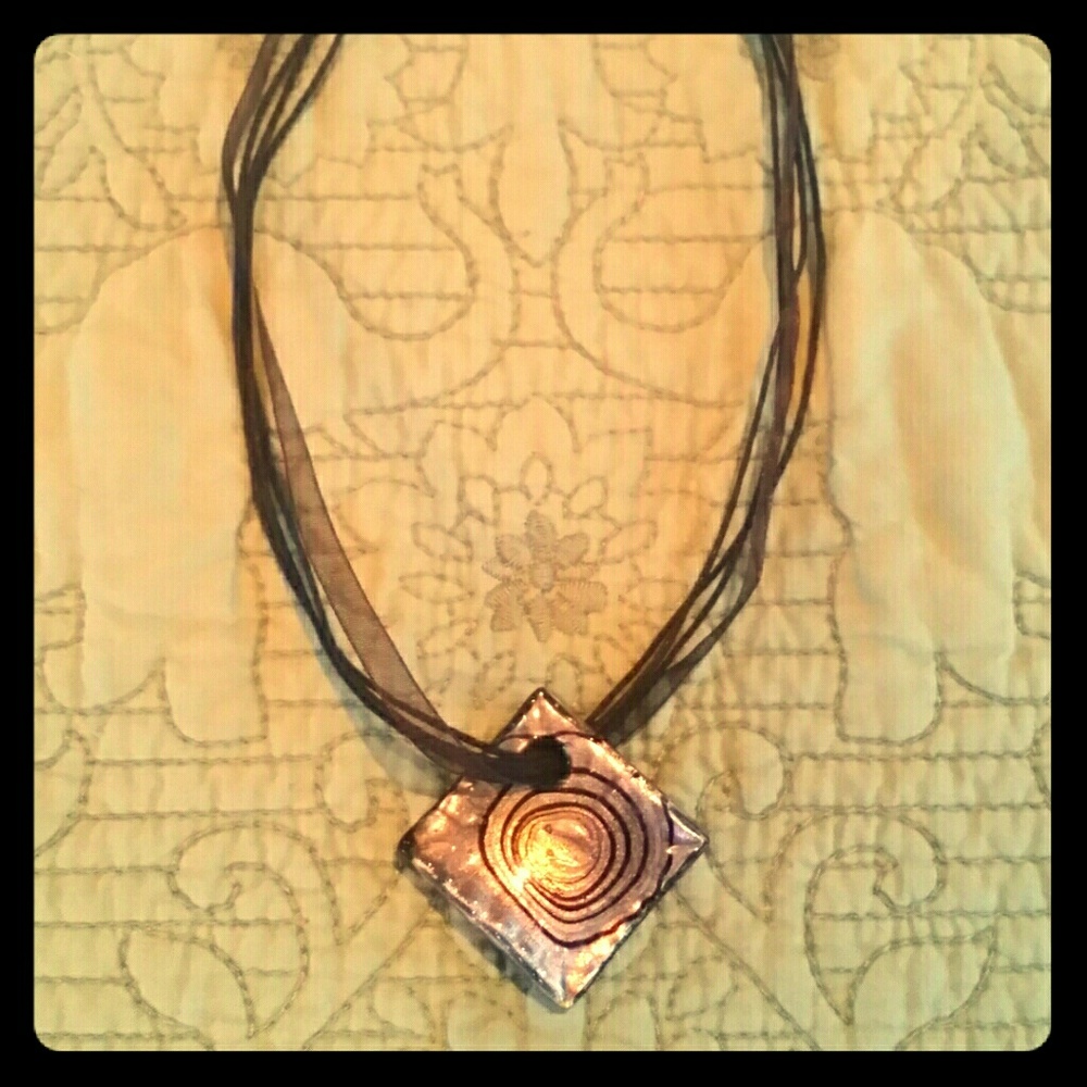 Glass Reversable Pendant Necklace