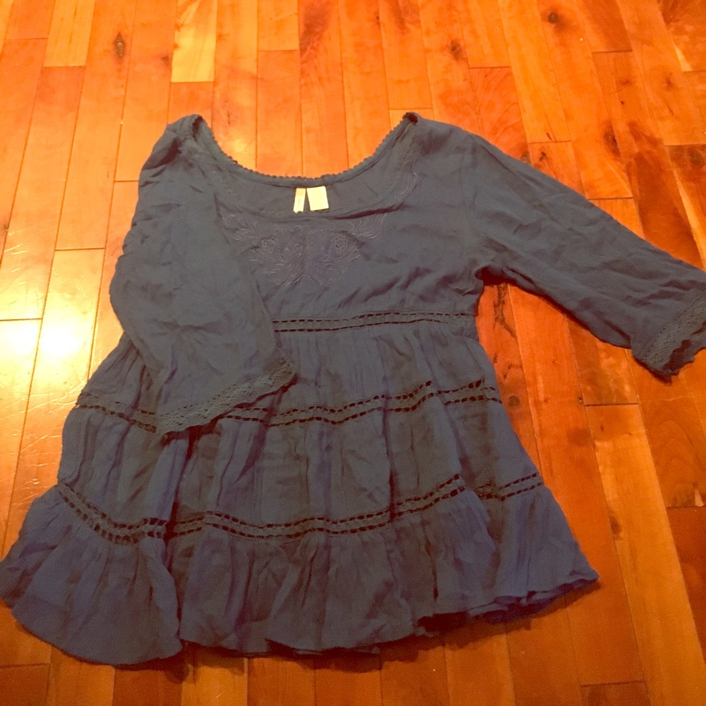 Flowy, boho turquoise top