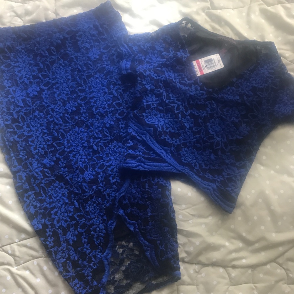 Blue Lace skirt set