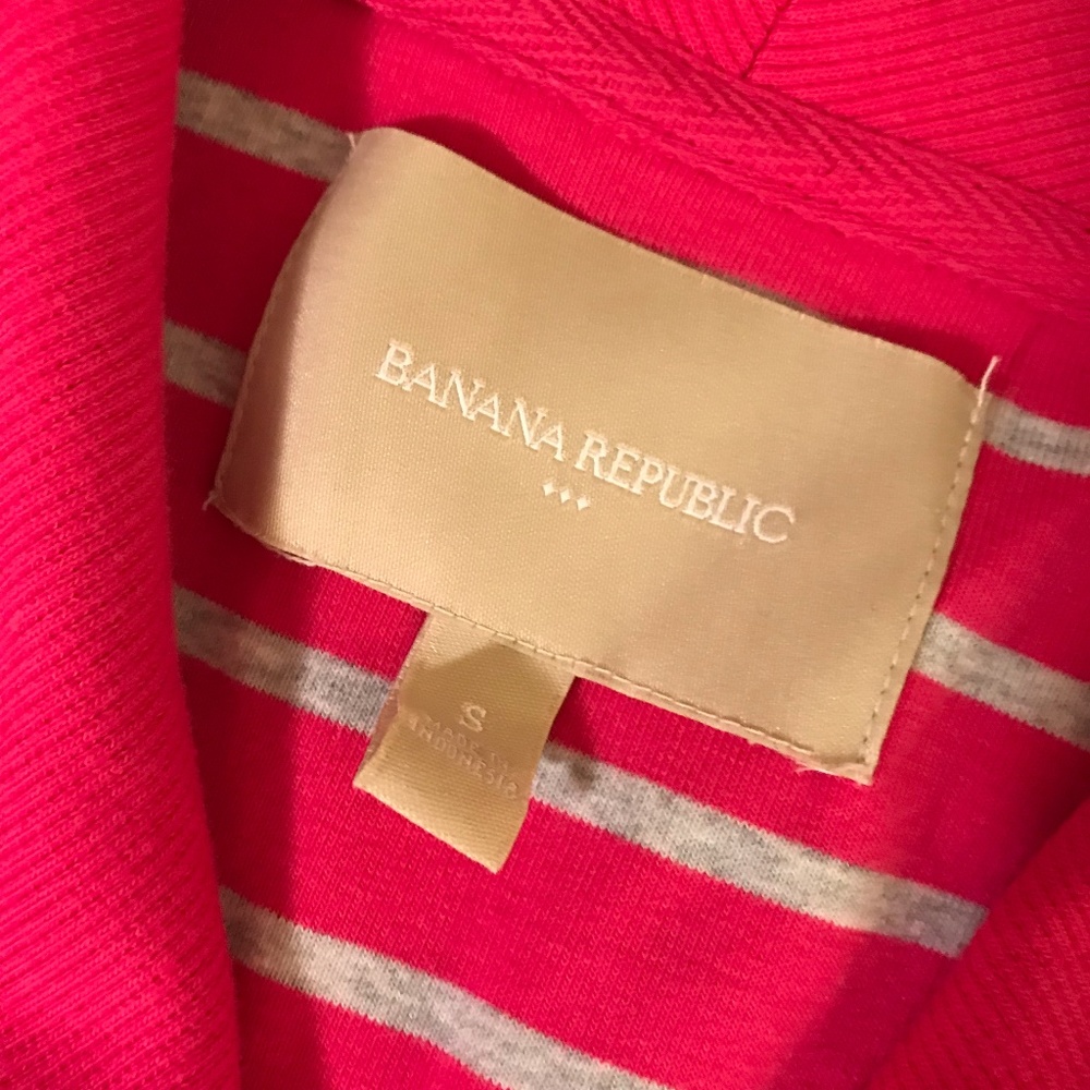 Banana Republic Pink Stripe High Collar Sweatshirt - Picture 4 of 5